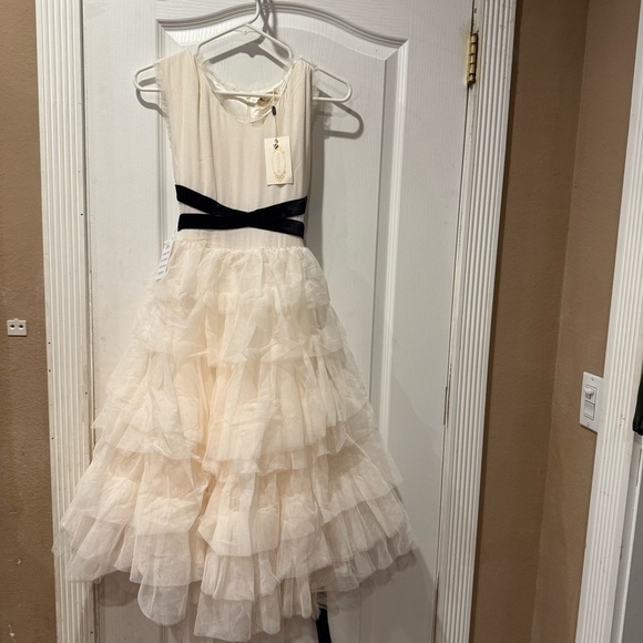 JOYFOLIE Geneva Petticoat Elegant Cream Ivory Ruffled Kids Dress Size 14 - Picture 3 of 8